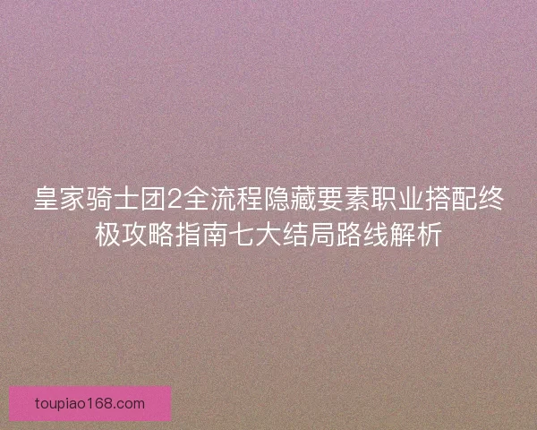 皇家骑士团2全流程隐藏要素职业搭配终极攻略指南七大结局路线解析